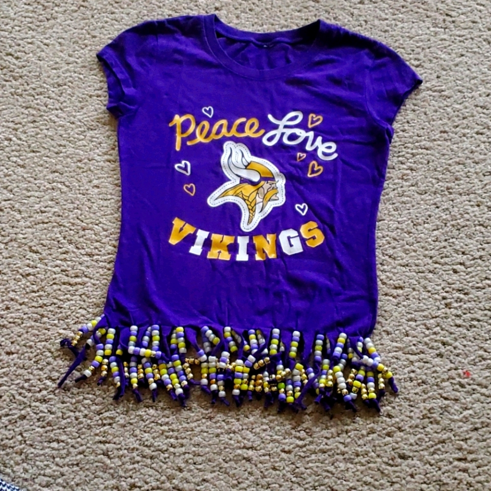 Purple Vikings  cap sleeve  shirt